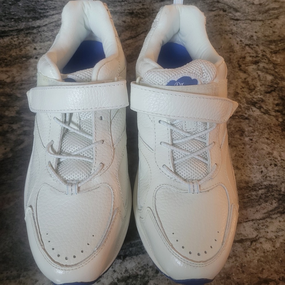Dr Comfort Diabetic Athletic Shoes White Leather Hook/Loop #3240‎ Women's 10.5W
